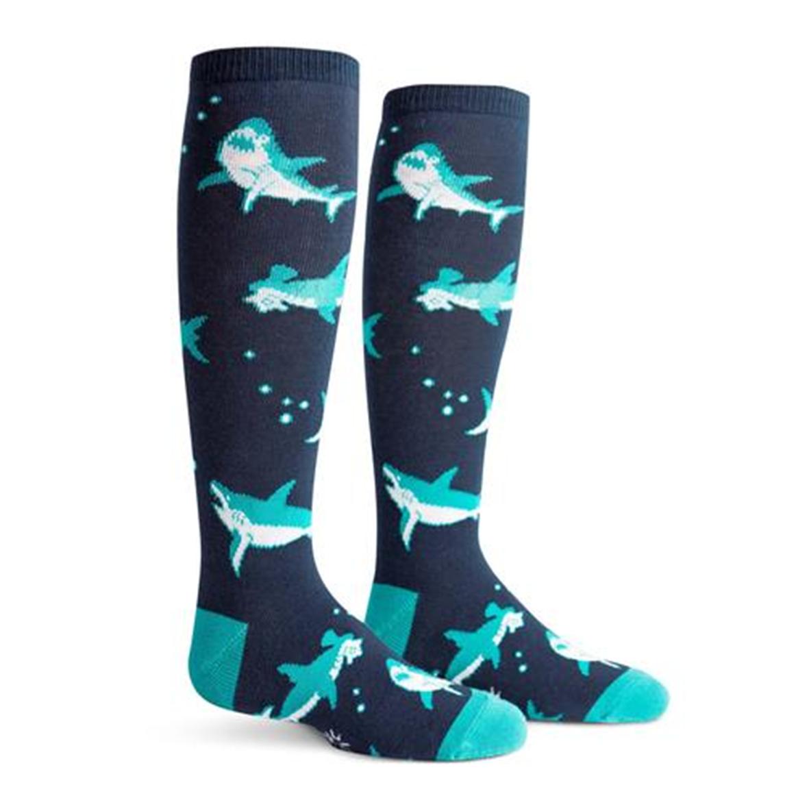 Sock it to Me Sharks Junior Knee High Socks - Lucky Skates 