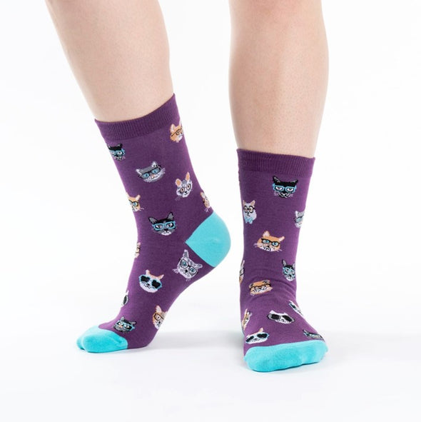 Smarty Cat Women's Crew Socks
