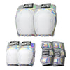 protective skate padidng holographic silver knee pads elbow pads wrist guards 