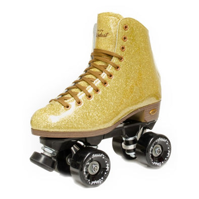gold glitter high top retro roller skates 