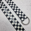 black white checkered roller skate strap 
