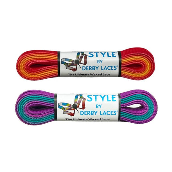 ombre red yellow orange laces and ombre purple teal laces 