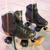 black glitter high top retro roller skates 