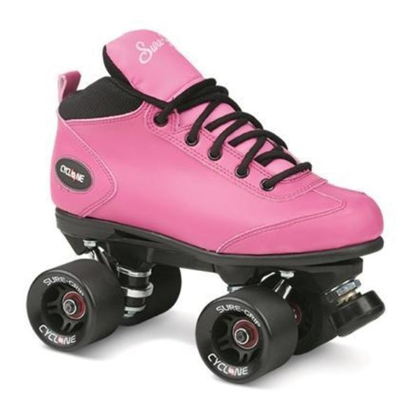 pink low cut speed roller skates 