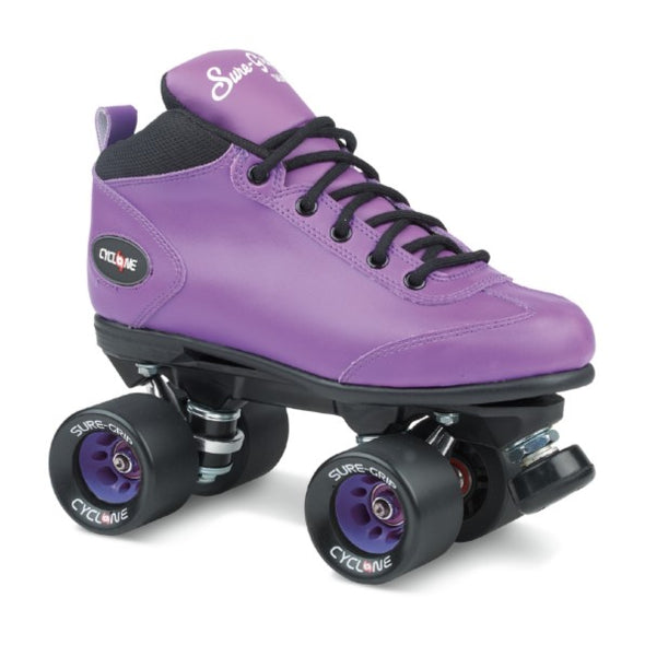 purple low cut speed roller skates 