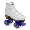 white high top roller skate with outdoor suregrip motion wheels 