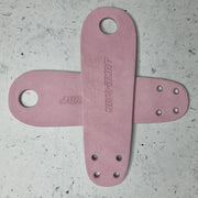 pastel pink leather suede roller skate toe guards