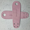 pastel pink leather suede roller skate toe guards