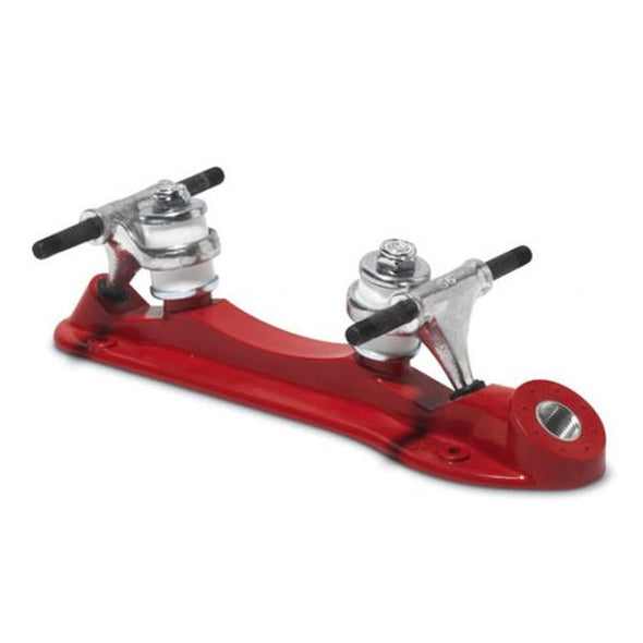 red  nylon skate plate with adjustable toe stop 