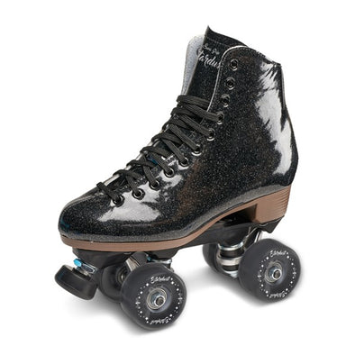 black glitter high top retro roller skates 