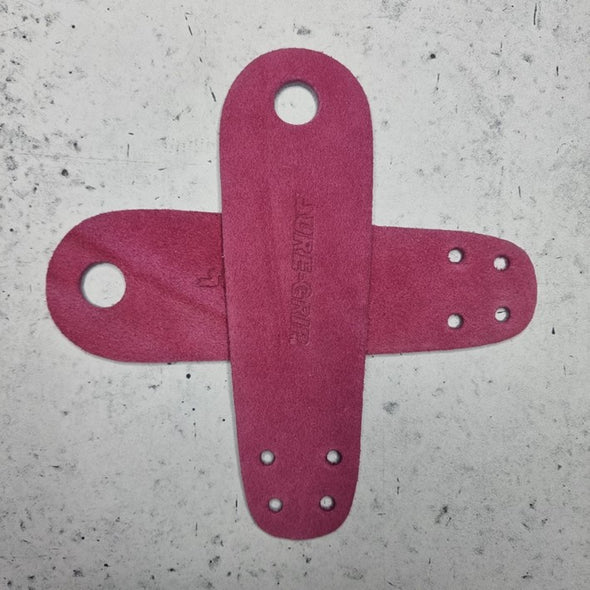 dark pink leather suede roller skate toe guards