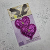 pink glitter love heart shoe skate clips 