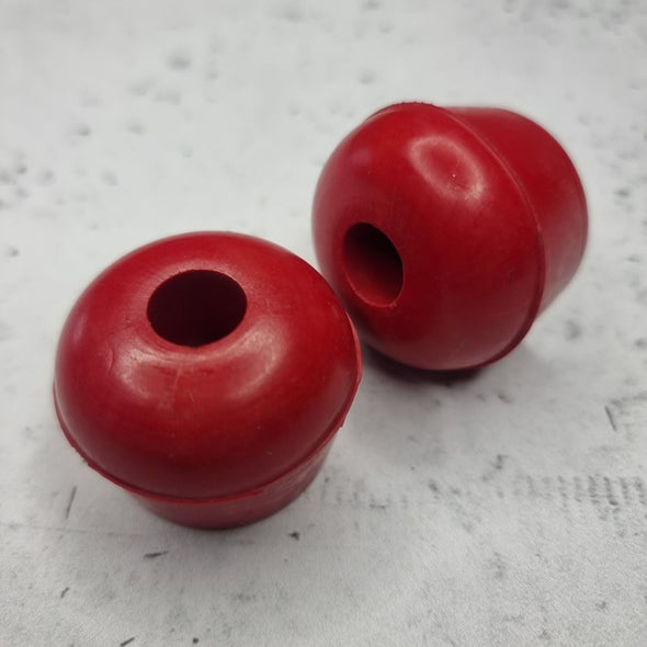 SMALL RED BOLT ON COLOURED TOE STOPS 