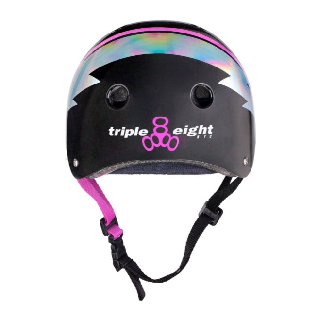 Triple 8 Certified Sweatsaver Skate Helmet Black Hologram - Lucky Skates