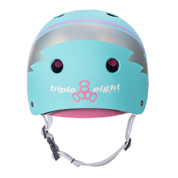 Triple 8 Certified Sweatsaver Skate Helmet Teal Hologram - Lucky Skates