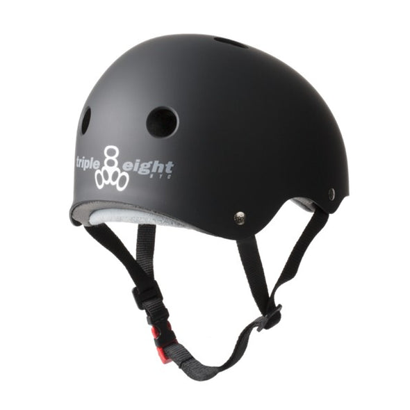 Triple 8 Matte Black Rubber Helmet - Certified
