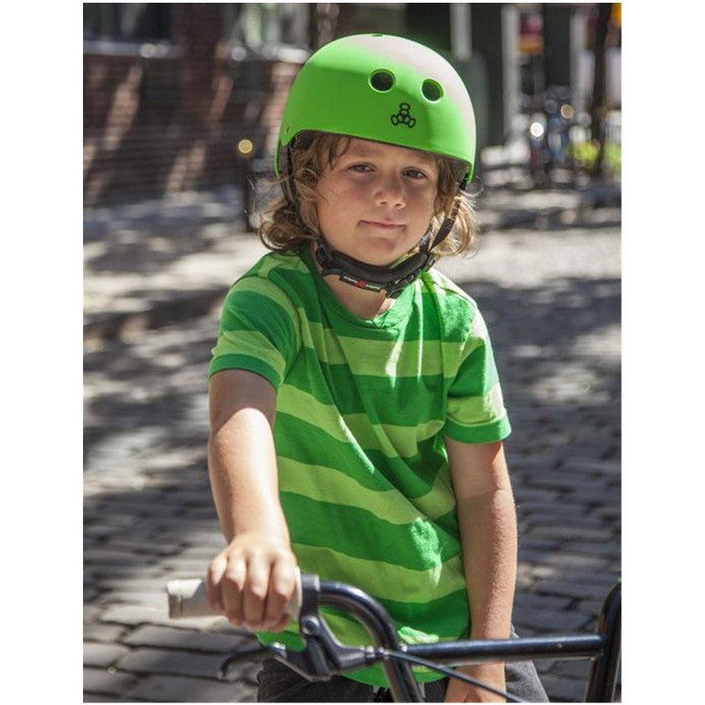 Triple 8 Lil 8 Youth Skate Helmet Green Gloss - Certified - Lucky Skates