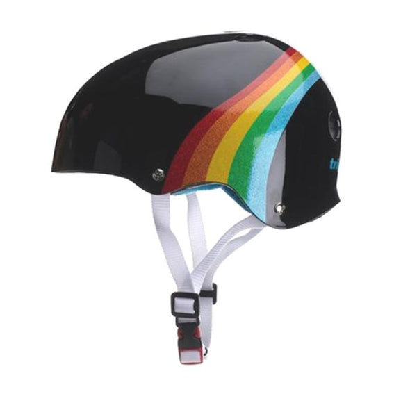 rainbow skate helmet in black 
