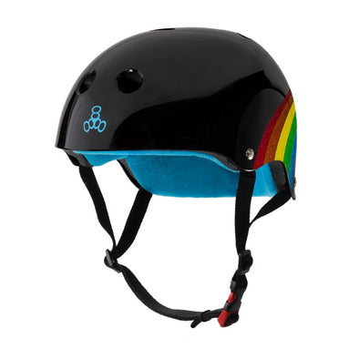 black gloss rainbow helmet 