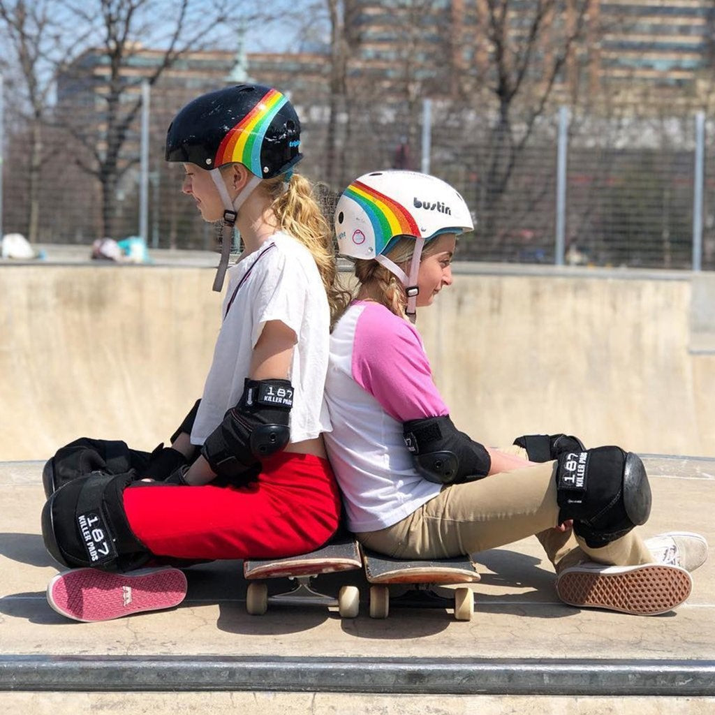 Triple 8 Certified Sweatsaver Skate Helmet Black Rainbow Sparkle - Lucky Skates