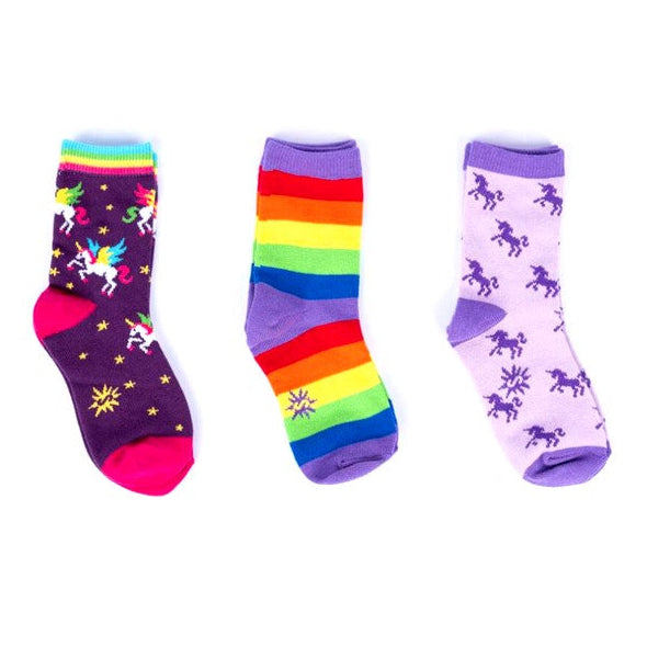 Sock It To Me Winging It Unicorn Youth Socks - 3 Pack - Lucky Skates